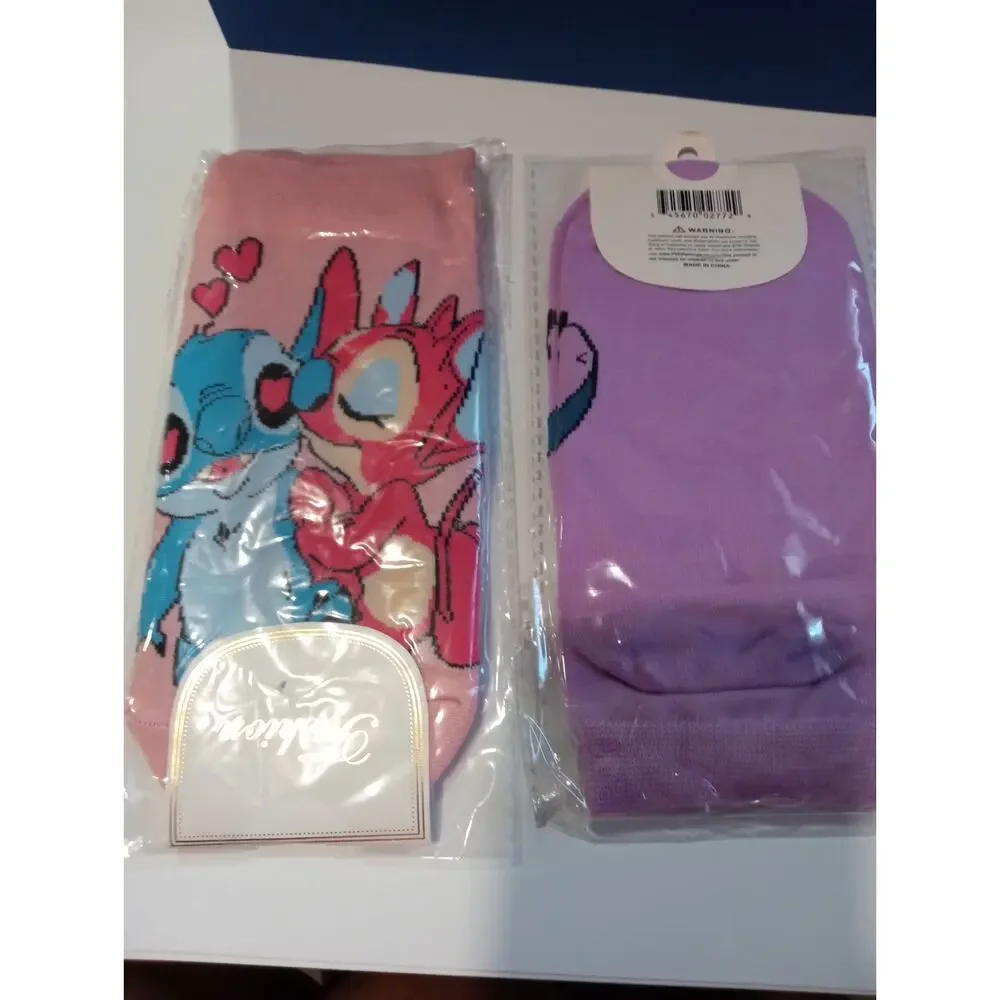 2 pairs of STITCH Low Cut Character Socks Kids Sz M Medium 0419